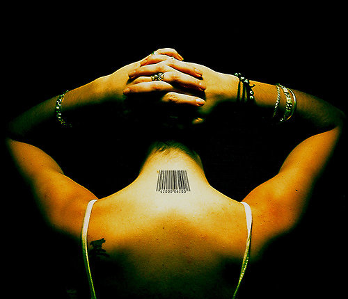 barcode tattoo on neck. arcode tattoo book. arcode